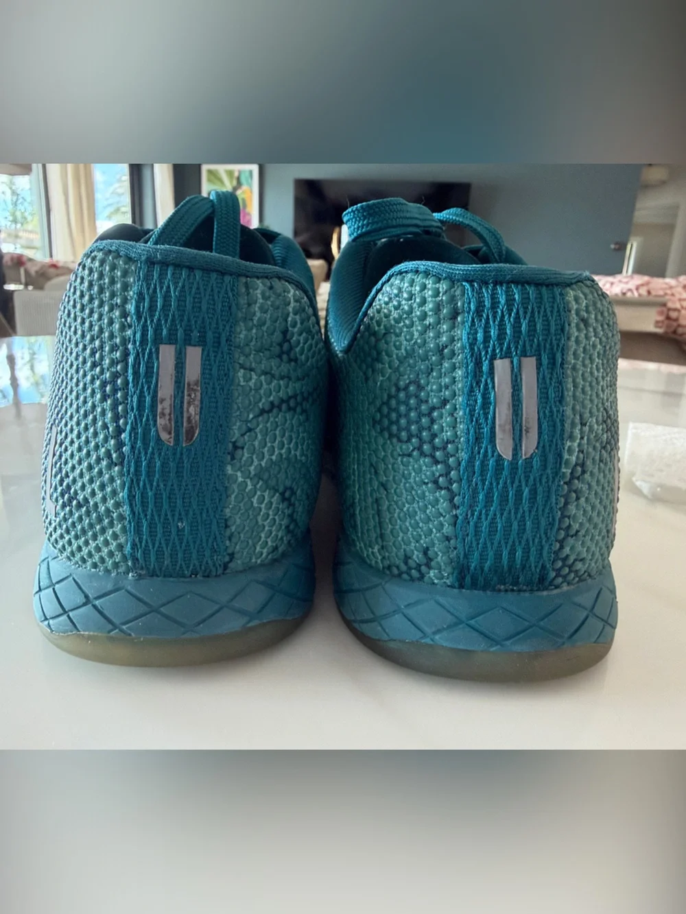 NOBULL Floral Trainer Shoes Women’s 8.5 Blue Teal CrossFit Training Sneakers